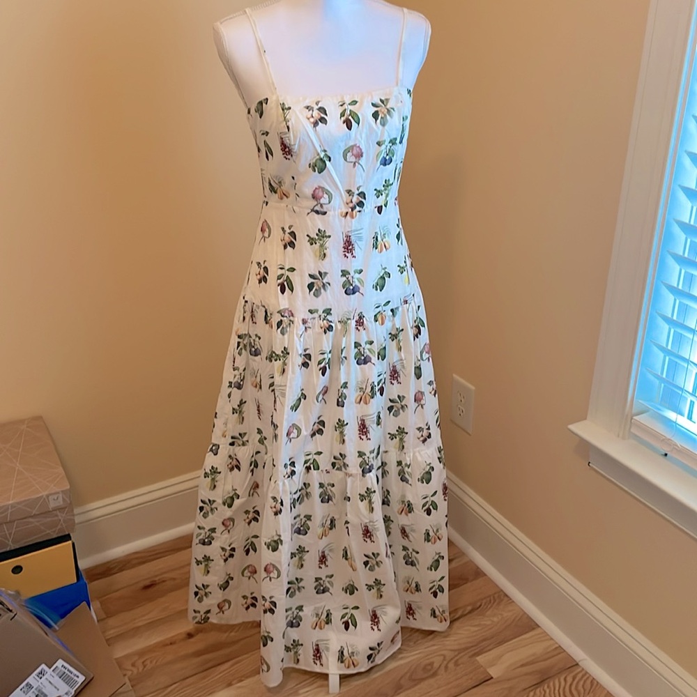 NWT Petal & Pup Botanique Fruit Print Cotton Midi Sundress Medium 4-6 dress - Picture 8 of 13